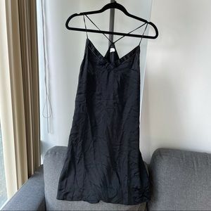 Aritzia (Wilfred) Black Silky Slip Dress